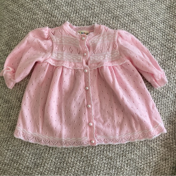 babytogs Other - Vintage Babytogs Sweet Pink Button-Up Cardigan Baby Blouse Size 6-9 Months